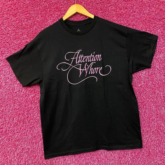 Tove Lo Attention Pink Lettering Black T-Shirt Large - Picture 3 of 4